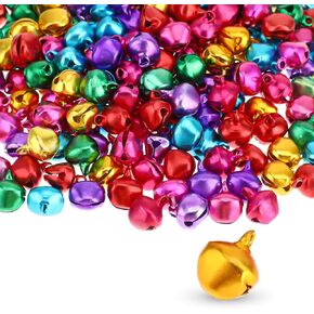 200 PCS Jingle Bells Metal Crafts Bells Small Bells Bulk Colourful Bells Christmas Decorative Bells 0.5 Inch Little Bells for Home Decoration DIY Christmas Festival Pet Decorations (Random Color)