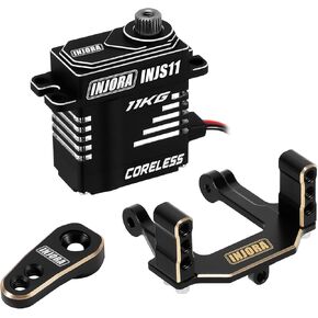 INJORA High Voltage Large Torque Metal Gear Digital Micro Coreless Servo with Servo Horn Mount for 1/18 RC Crawler Redcat Ascent-18