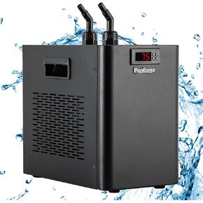 Poafamx 42gal Aquarium Chiller 1/10 HP Water Chiller Hydroponics Cooler 160L Fish Tank Cooling System with Quiet Compressor Refrigeration for Saltwater Freshwater Axolotl Coral Jellyfish
