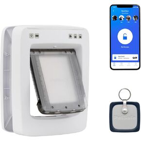 PetSafe SmartDoor™ App-Controlled Pet Door (Large), Automatic Dog Door Made For Multiple Pets, Selective Entry And Exit, Control Through Your Phone, Smart Door Dog Door, Wi-Fi Dog Door (White - Large)