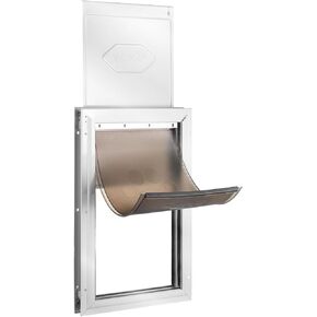 VEVOR Pet Door for Interior and Exterior Doors, Aluminum Frame, Metal Closing Panel and Lock, Strong and Durable Dog Door, Pet Door Suitable for Medium Dogs (White-Medium) in Kuwait
