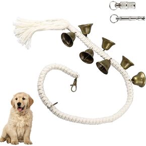 Dog Door Bell for Training Dogs to Go Out and Potty - Adjustable Length Hanging Brass Pet Door Bell - for Small and Large Dogs to Go Outside