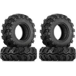 INJORA 1.0" Tires - S5 Mud Paw Crawler Tires for 1/24 RC Crawler Axial SCX24 FMS FCX24 Enduro24, 52 * 19mm (T1022)