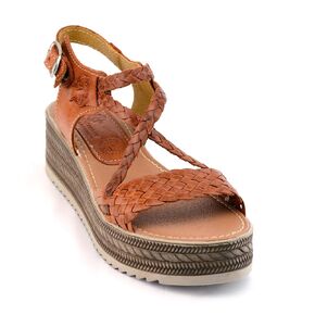 Mexican Leather Plataform Sandals for Women - Model 653 (7, Brown)