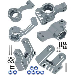 RC Upgrades Part for ECX 1/10 2WD Ruckus,Axe,Brutus,Circuit,AMP MT,AMP DB,AMP Crush,K&N Torment,Alloy Caster Block,Steering Blocks,Rear Stub Axle Carriers w/4pcs Wheel Hex,Navy Blue