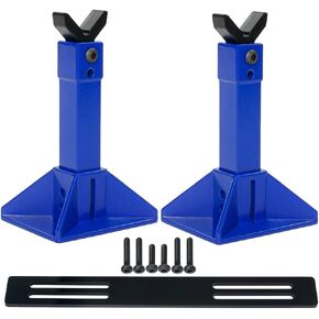 RC Car Stand Mini RC Car Jack Stands Adjustable Scale RC Car Accessories Jack Stands Simulation Metal RC Car Work Stand Accessories for SCX10 D90 TRX4 1/10 1/18 RC Crawler Car Decor Parts (Blue)