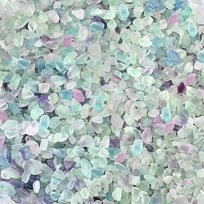 1 Lb/460g Pebbles for Indoor Plants, Bamboo, Sea Glass for Crafts, 0.2-0.35" Small Plant Pebbles for Pots Indoor Drainage, Fluorite Crystal Chips, Decorative Gravel for Aquarium, Fish Tank
