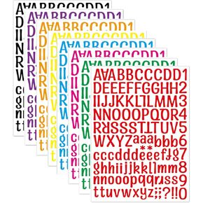 8 Sheets Letter Stickers, 1008 Alphabet Stickers,1 inch Vinyl Self-Adhesive Sticker Letters, Black Alphabets ABC Stickers, for DIY Mailbox House Numbers, Scrapbooking Embellishments & Decorations