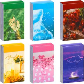 12 Sets 600 Sheets Washi Stickers for Journaling, Daily Quote Flower Nature Travel Stickers Vintage Aesthetic Scrapbook Sticker Set for Bullet Journal Art Diary Card Craft Gifts Planner Notebook