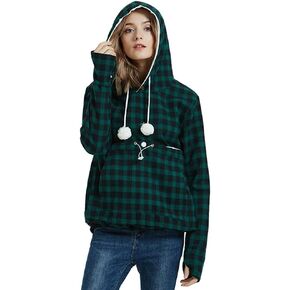 Jomago Womens Pet Carrier Thin Hoodies Kitten Puppy Pouch Shirts Animal Holder Hood Long Sleeve Sweatshirt