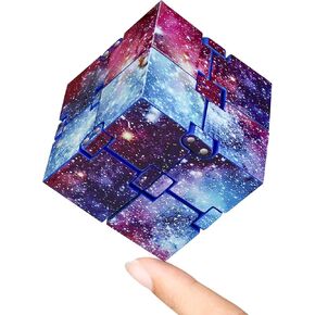 Infinity Cube Fidget Toy Stress Relieving Fidgeting Game for Kids and Adults,Cute Mini Unique Gadget for Anxiety Relief and Kill Time (Macaron Blue)