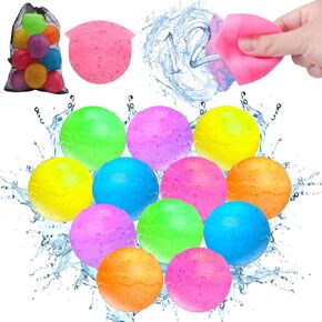 Reusable Water Balloons for Kids, Water Balloons Quick Fill, Summer Toy Water Toy for Boys and Girls, Pool Beach Toys for Kids ages 3-12, Self Sealing Water Splash Ball with Mesh Bag(6 PCS)