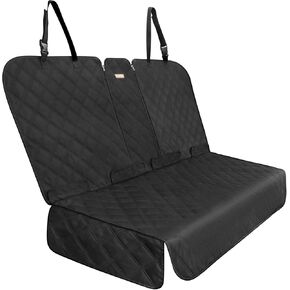 Back Seat Cover 60/40 Split Bench for Cars,Trucks,SUVs - Waterproof Easy Cleanup Car Seat Protector Great for Messy Kids and Drooling Pet Dogs(Black)