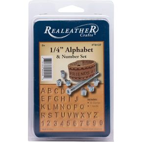 Realeather Crafts Alphabet and Number Stamp Set 0.7 H x 6.7 L x 4.0 W