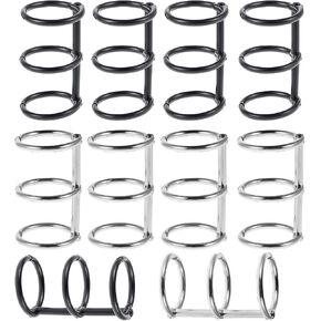 10pcs 3 Ring Metal Loose Leaf Binder Rings Snap Split Hinged Paper Rings with 20mm/0.8inch Inner Diameter for DIY Travel Diary Photo Album Notebook (Black+Silver) in Saudi Arabia