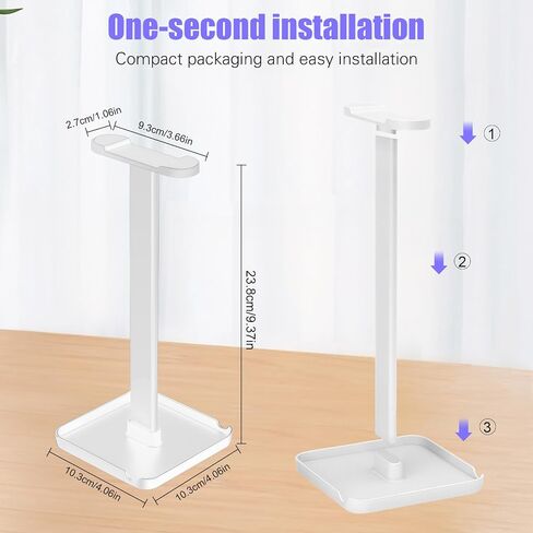 Headphone Stand with Phone Stand Storage Tray Headsets Stand Gaming Headphone Holder for All Headphones 3 in 1 for AirPods Max Beats Sony Bose White in Saudi Arabia