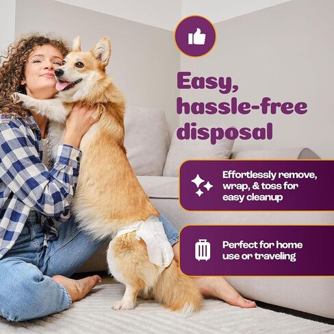 Inspire Pet Care Dog Diapers Female Dogs | Bulk Value Doggie Incontinence, Accidents, for Heat, Pee or Period and Housebreaking (X-Small (50 Count)) in Saudi Arabia