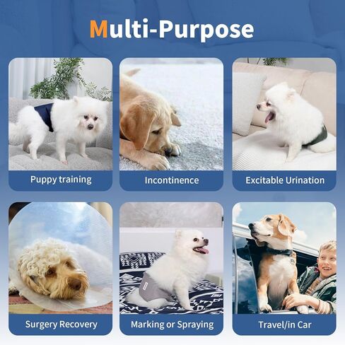 Vecomfy Belly Bands for Male Dogs Diapers(5 Pack),Premium Washable Reusable Small Dog Belly Wrap Leakproof Puppy Diapers,M in Kuwait