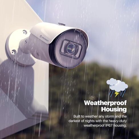 كاميرا Amcrest UltraHD 4K (8MP) خارجية للأمان IP POE، رؤية ليلية 98 قدمًا، عدسة 2.8 مم، مقاومة للطقس IP67، تسجيل MicroSD بسعة 256 جيجابايت، أسود (IP8M-2496EB-V2) in Saudi Arabia