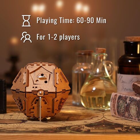 Philosopher's Stone Puzzle Box - 3D Brain Teaser Puzzle for Adults - Wooden Treasure Chest - Money Puzzle Box for Cash Gift - Escape Room Game (Metal) in Kuwait