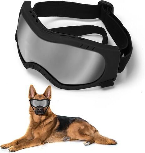 Dog Sunglasses Dog Goggles Pet Glasses Pet Eyewear with Adjustable Strap, Glasses for Medium Large Dog Swimming Skating Glasses UV Proof Windproof Dustproof (Pink Frame + Colorful Lens) in Saudi Arabia