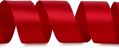 Ribbli Double Faced Red Satin Ribbon,1" x Continuous 25 Yards,Fabric Ribbon Use for Bows Bouquet,Christmas Gift Wrapping,Floral Arrangement in Saudi Arabia