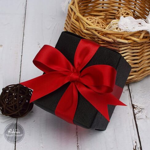 Ribbli Double Faced Red Satin Ribbon,1" x Continuous 25 Yards,Fabric Ribbon Use for Bows Bouquet,Christmas Gift Wrapping,Floral Arrangement in Saudi Arabia