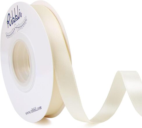 Ribbli Double Faced Red Satin Ribbon,1" x Continuous 25 Yards,Fabric Ribbon Use for Bows Bouquet,Christmas Gift Wrapping,Floral Arrangement in Saudi Arabia