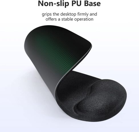 Soqool Mouse Pad, Ergonomic Mouse Pad with Comfortable Gel Wrist Rest Support and Non-Slip PU Base for Easy Typing Pain Relief, Durable and Washable, Classic Black in Saudi Arabia