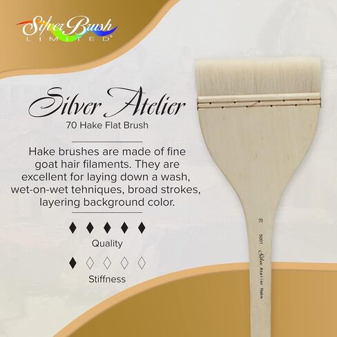 Silver Brush Limited Silver Atelier Hake Flat Watercolor Brush, Size 80 in Kuwait