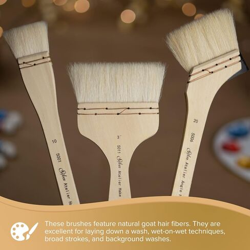 Silver Brush Limited Silver Atelier Hake Flat Watercolor Brush, Size 80 in Kuwait