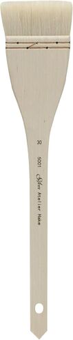 Silver Brush Limited 5001-50 Silver Atelier Hake Flat Paintbrush for Oil, Acrylic, Watercolor, Gesso and Grounds, Varnish and Top Coat, Size 50, Long Handle in Saudi Arabia
