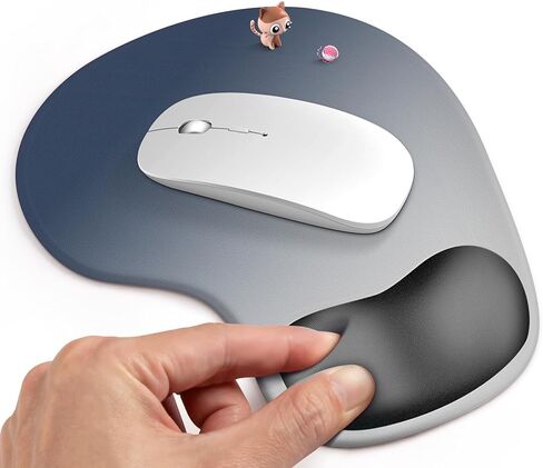 Soqool Mouse Pad, Ergonomic Mouse Pad with Comfortable Gel Wrist Rest Support and Non-Slip PU Base for Easy Typing Pain Relief, Durable and Washable, Classic Black in Saudi Arabia