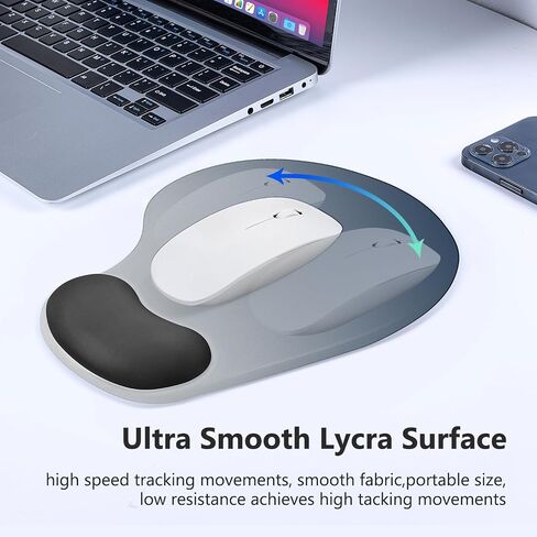 Soqool Mouse Pad, Ergonomic Mouse Pad with Comfortable Gel Wrist Rest Support and Non-Slip PU Base for Easy Typing Pain Relief, Durable and Washable, Classic Black in Saudi Arabia