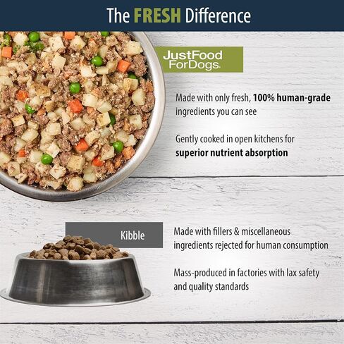 JustFoodForDogs Pantry Fresh Wet Dog Food, Complete Meal or Dog Food Topper, Beef & Russet Potato Human Grade Dog Food Recipe - 12.5 oz (Pack of 6) in Saudi Arabia
