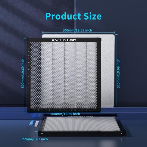 Honeycomb Laser Bed - 500 × 500 × 22mm Working Table with Aluminum Panel for XTool D1 /D1 Pro and Most Engraver Cutting Machine,Engraver Machine Accessories for Smooth Cut in Saudi Arabia