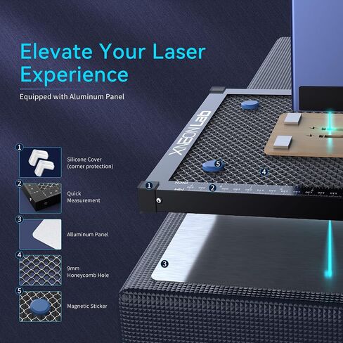 Honeycomb Laser Bed - 500 × 500 × 22mm Working Table with Aluminum Panel for XTool D1 /D1 Pro and Most Engraver Cutting Machine,Engraver Machine Accessories for Smooth Cut in Saudi Arabia