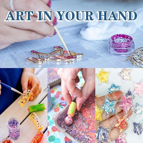 جليتر آرت كرافت، رقائق مكتنزة ثلاثية الأبعاد على شكل نجمة 3 مم من أجل الوحل وفن الأظافر والأكواب وحرف الراتنج وحفلات المهرجانات - 0.35 أونصة (10 جم) (فضي ليزر) in Kuwait