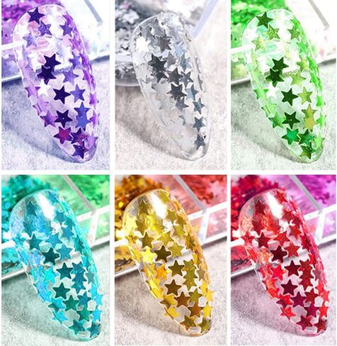 Sourcingbay 3mm Holographic Star Glitter, 0.35 oz, Laser Silver in Saudi Arabia
