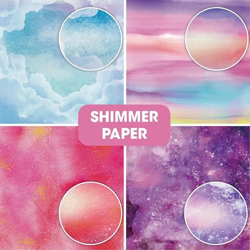 36 sheets 12x12 Paper Pad Pack Scrapbook Cardstock Decorative Paper - Shimmer Watercolor- for Card Making Journaling Planner Origami Scrapbook Paper Scrapbooking Supplies in Kuwait