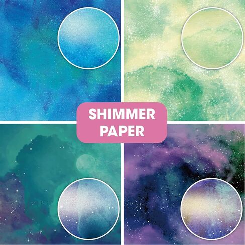 36 sheets 12x12 Paper Pad Pack Scrapbook Cardstock Decorative Paper - Shimmer Watercolor- for Card Making Journaling Planner Origami Scrapbook Paper Scrapbooking Supplies in Kuwait