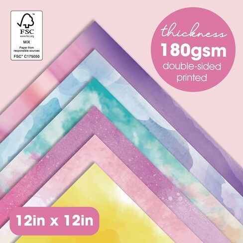 36 sheets 12x12 Paper Pad Pack Scrapbook Cardstock Decorative Paper - Shimmer Watercolor- for Card Making Journaling Planner Origami Scrapbook Paper Scrapbooking Supplies in Kuwait