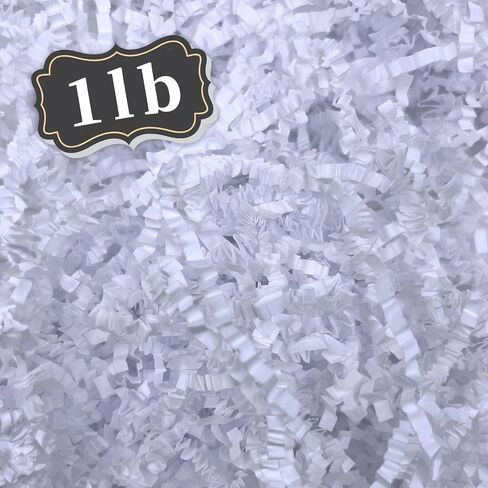 ZEBMOON 1 LB White Crinkle Cut Paper Shred Filler Great for Gift Wrapping, Basket Filling, Birthday, Wedding, Halloween, Thanksgiving, Christmas Day, New Year Party Decorations Filling Supplies in Saudi Arabia