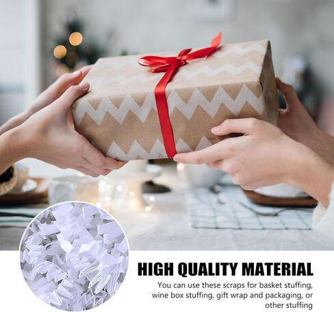 ZEBMOON 1 LB White Crinkle Cut Paper Shred Filler Great for Gift Wrapping, Basket Filling, Birthday, Wedding, Halloween, Thanksgiving, Christmas Day, New Year Party Decorations Filling Supplies in Saudi Arabia