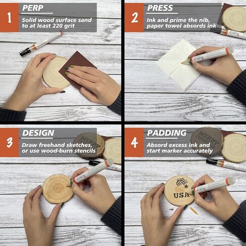 مجموعة أقلام حرق الخشب من SUIUBUY، 6 قطع من أقلام الحروق مجهزة بـ 6 قطع بديلة، مجموعة حرق الخشب الكيميائي، مناسبة للمبتدئين في مشاريع حرق الخشب التي تصنعها بنفسك in Kuwait