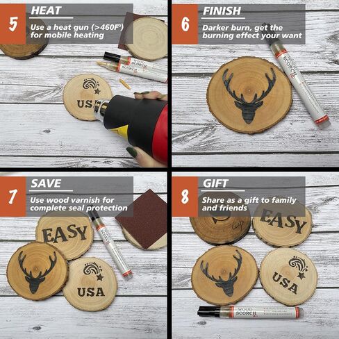 مجموعة أقلام حرق الخشب من SUIUBUY، 6 قطع من أقلام الحروق مجهزة بـ 6 قطع بديلة، مجموعة حرق الخشب الكيميائي، مناسبة للمبتدئين في مشاريع حرق الخشب التي تصنعها بنفسك in Kuwait