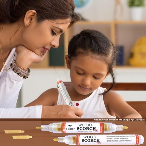 مجموعة أقلام حرق الخشب من SUIUBUY، 6 قطع من أقلام الحروق مجهزة بـ 6 قطع بديلة، مجموعة حرق الخشب الكيميائي، مناسبة للمبتدئين في مشاريع حرق الخشب التي تصنعها بنفسك in Kuwait