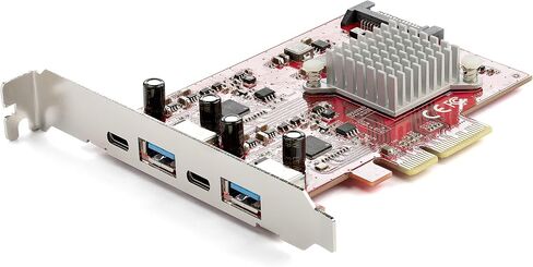 ستارتيك. بطاقة USB بمنفذ PCIe بـ4 منافذ من كوم - 10 جيجابايت في الثانية USB 3.1/3.2 الجيل الثاني نوع ايه بي سي اي اكسبريس مع وحدتي تحكم - 4X USB-A - بطاقة محول اضافي USB بمنفذ PCIe - ويندوز/ماك/لينكس in Kuwait