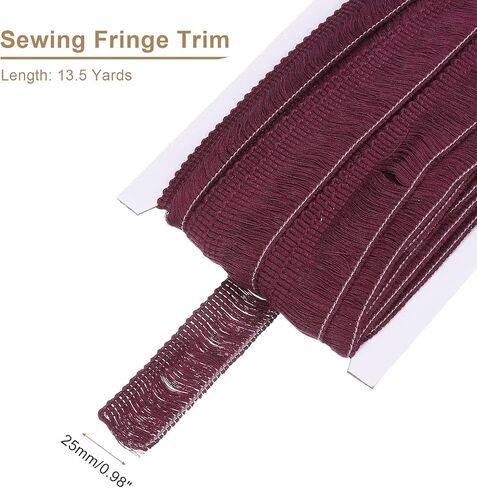 uxcell Sewing Fringe Trim, 14 Yards 1 Inch Tassel Trim Polyester Fringe Tassel Lace Trim Ribbon for Clothes Accessories DIY Sewing Crafts Decoration, Dark Green in Saudi Arabia