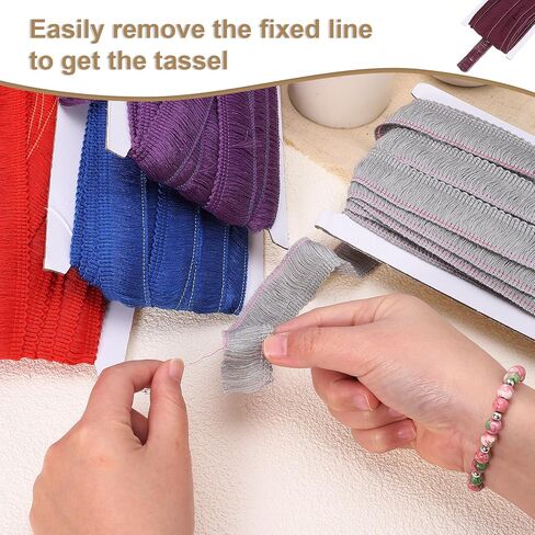 uxcell Sewing Fringe Trim, 14 Yards 1 Inch Tassel Trim Polyester Fringe Tassel Lace Trim Ribbon for Clothes Accessories DIY Sewing Crafts Decoration, Dark Green in Saudi Arabia